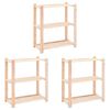 vidaXL Lagringshyller 3 etasjer 3 stk 80x38x90cm heltre furu 150kg