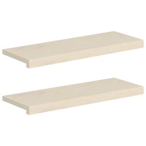 vidaXL Trinn 2 stk. 70 x 25 x 2 cm Hvit Massivt Eiketre