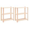 vidaXL Lagringshyller 3 etasjer 2 stk 80x38x90cm heltre furu 150kg