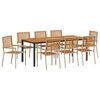 vidaXL Hage Spisegruppe 9 pcs Beige og Brun polyrotting