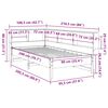 vidaXL Seng med bokhylle uten madrass voksbrun 90x200 cm heltre furu