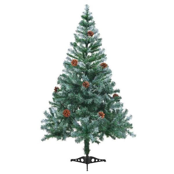 vidaXL Kunstig juletre med 150 LED med stativ gr&oslash;nn 150 cm PVC og st&aring;l