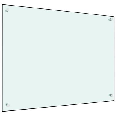 vidaXL Kjøkkenplate hvit 80x60 cm herdet glass
