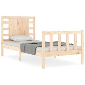 vidaXL Sengeramme med hodegavl single heltre