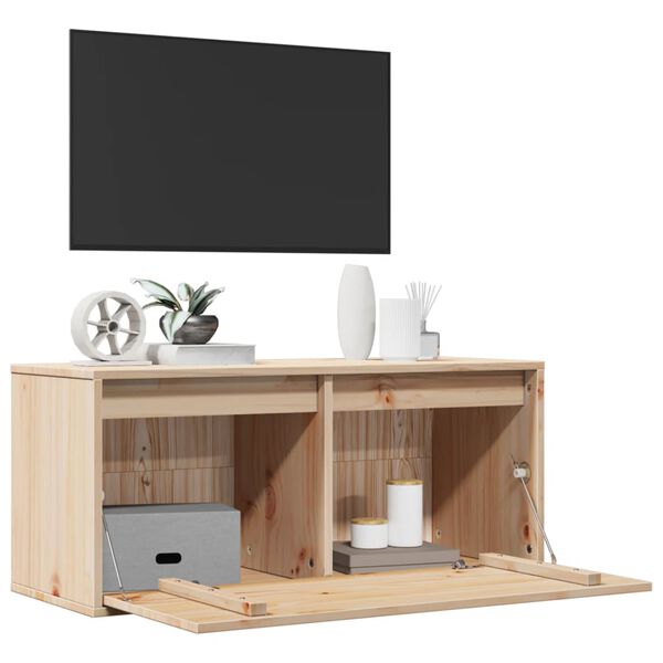 vidaXL Veggskap 80x30x35 cm heltre furu