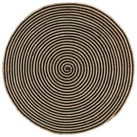 vidaXL Håndlaget juteteppe med spiral-design svart 90 cm