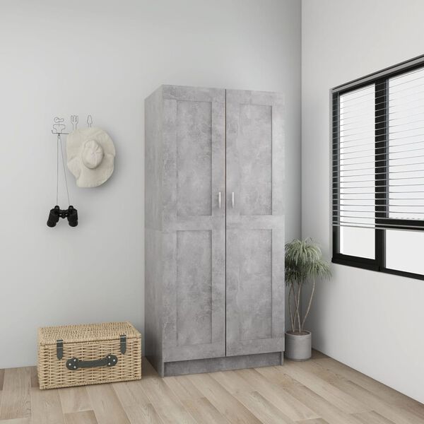 vidaXL Garderobe betonggr&aring; 82,5x51,5x180 cm konstruert tre