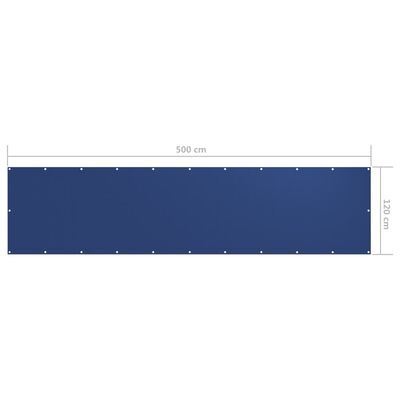 vidaXL Balkongskjerm blå 120x500 cm oxfordstoff