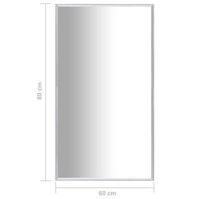 vidaXL Speil sølv 80x60 cm