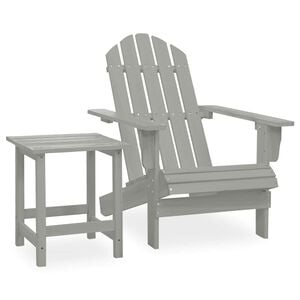 vidaXL Adirondack hagestol med bord heltre gran gr&aring;