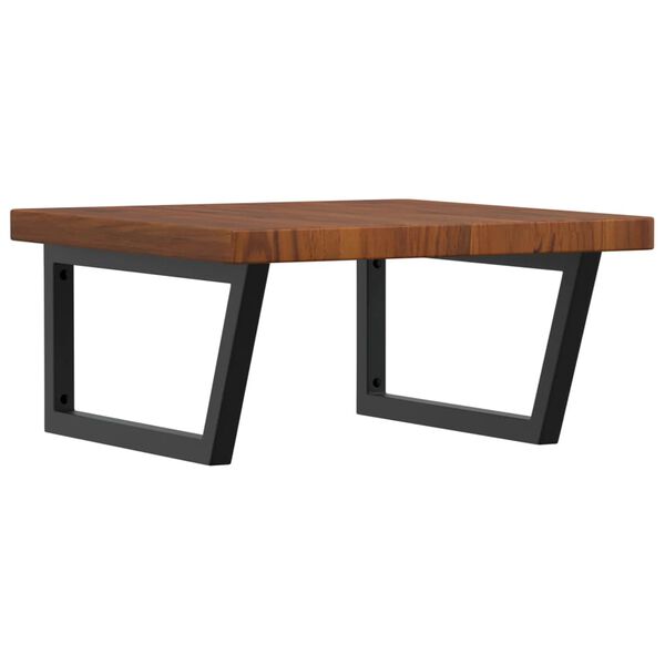 vidaXL Servanthylle veggmontert st&aring;l og heltre eik