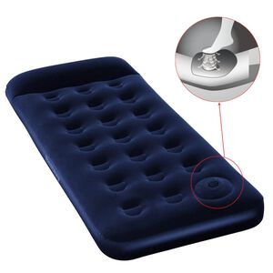Bestway Oppbl&aring;sbar flokket luftseng med innebygd pumpe 185x76x28 cm