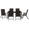 vidaXL Hage Spisegruppe 7 pcs Svart kaffe Poly rattan