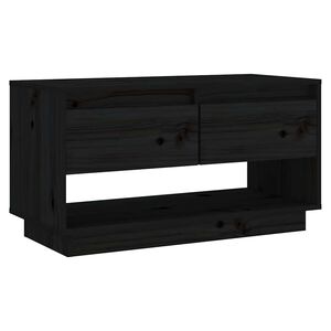 vidaXL TV-benk svart 74x34x40 cm heltre furu
