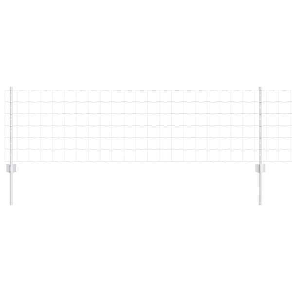 vidaXL Gjerde med stolpe s&oslash;lv 0,6 x 25 m St&aring;l