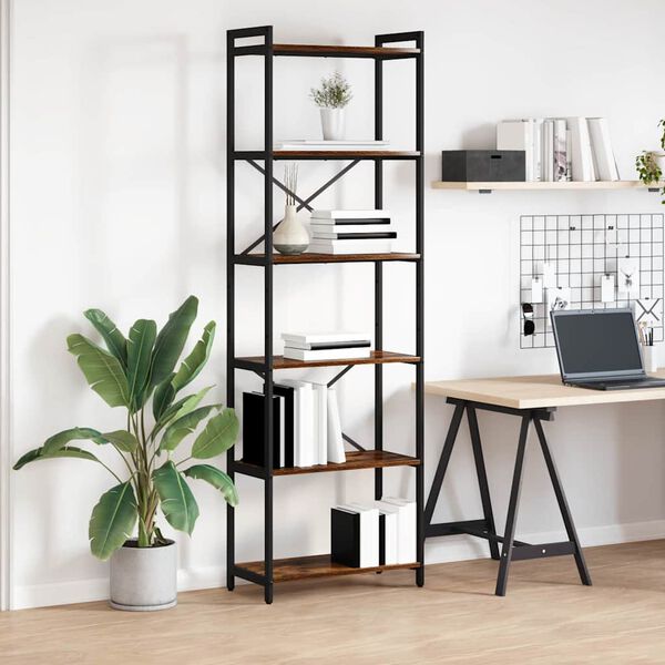 vidaXL Bokhylle R&oslash;kt eik 40 x 30 x 85 cm Konstruert tre