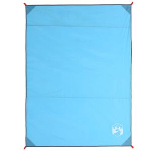 vidaXL Piknikteppe med knagger bl&aring; 205x155 cm