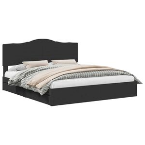 vidaXL Seng med Oppbevaring Svart 200 x 200 cm Konstruert tre