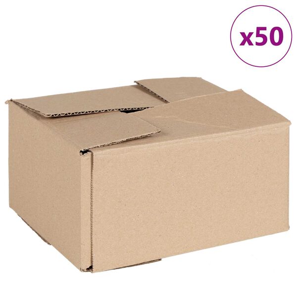 vidaXL Sammenleggbar boks 50 pcs Naturlig 20 x 15 x 10 cm Papp