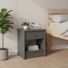 vidaXL Nattbord mørkegrå 35x30x40 cm heltre furu