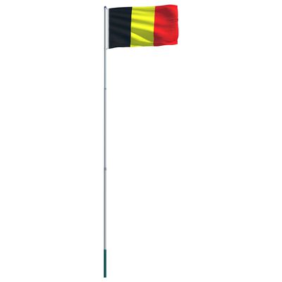 vidaXL Belgisk flagg og stang aluminium 6 m