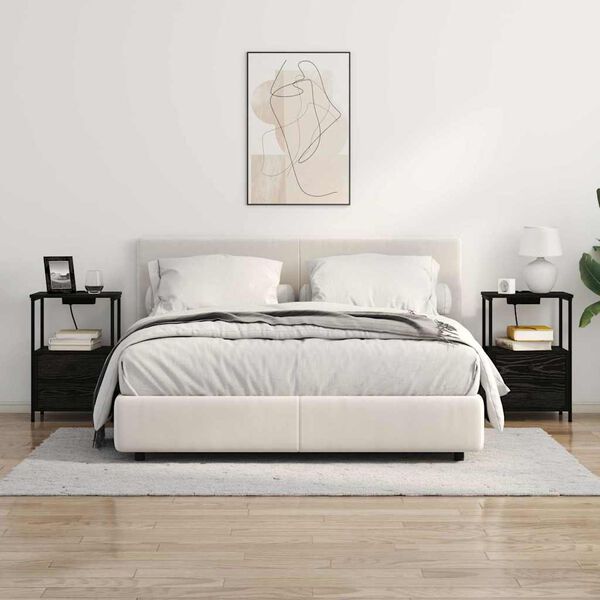 vidaXL Nattbordskap 2 pcs Svart Eik 40 x 31 x 60 cm Konstruert tre