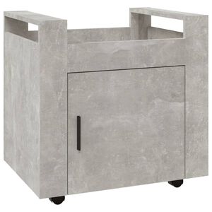 vidaXL Tralle til skrivebord betonggr&aring; 60x45x60 cm konstruert tre