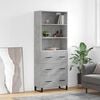 vidaXL Highboard betonggr&aring; 69,5x34x180 cm konstruert tre