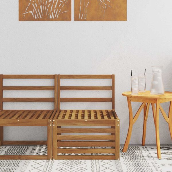 vidaXL Ute Midt Sofa Solid akasietre Naturlig 59 x 63 x 73 cm