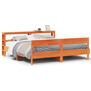 vidaXL Sengeramme uten madrass voksbrun 180x200 cm heltre furu