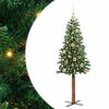 vidaXL Slim juletre gr&oslash;nn 150 cm PVC og Massivt Furu tre