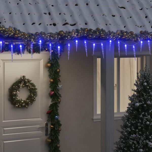 vidaXL Istapplys til jul 200 LEDs bl&aring; 20 m akryl PVC