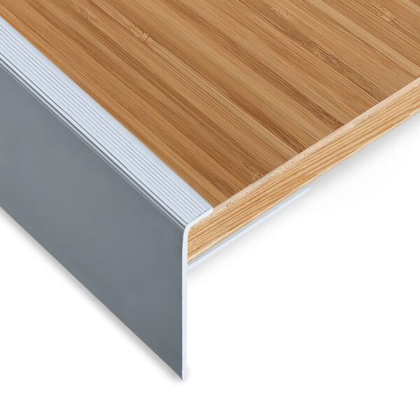 vidaXL F-formede trappeneser 15 stk aluminium 90 cm sølv