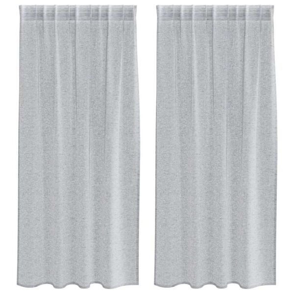 vidaXL Voile Gardin med gardiner 2 pcs M&oslash;rkegr&aring; 175 x 140 cm Polyester