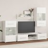 vidaXL TV-enheter med LED 5 deler matt hvit konstruert tre