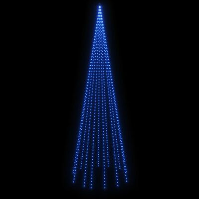 vidaXL Juletre på flaggstang 732 LED blå 500 cm