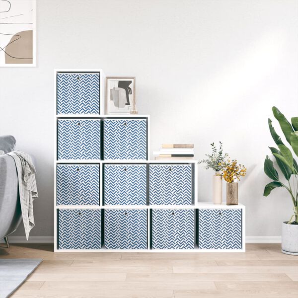 vidaXL Oppbevaringsbokser 10 stk blå 32x32x32 cm ikke-vevet stoff