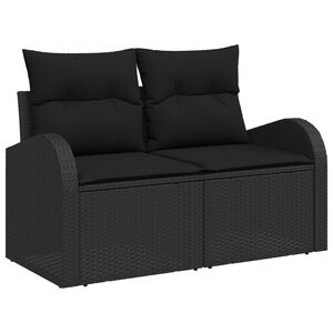 vidaXL Hagemøbelsofa Svart 124 x 62 x 69cm polyrotting
