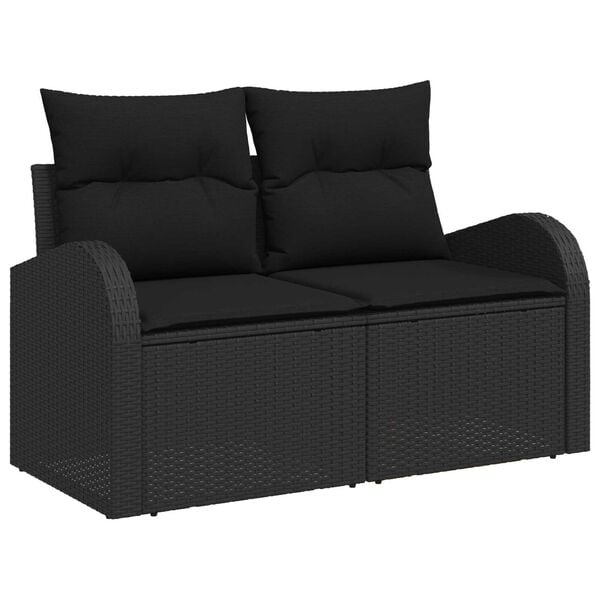 vidaXL Hagemøbelsofa Svart 124 x 62 x 69cm polyrotting