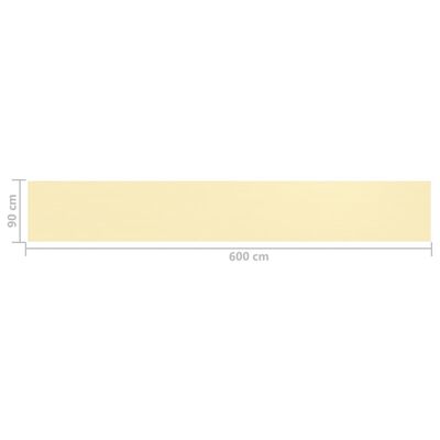 vidaXL Balkongskjerm beige 90x600 cm HDPE