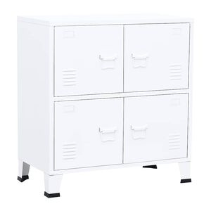 vidaXL Industriell oppbevaringskiste hvit 75x40x80 cm st&aring;l
