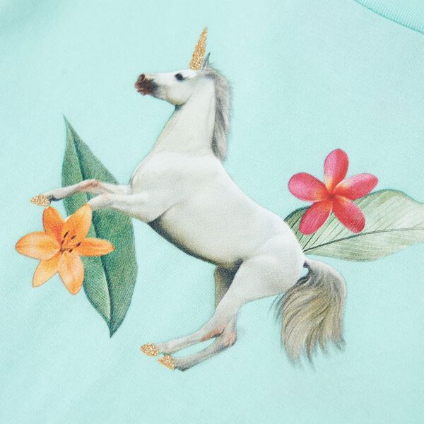 T-skjorte for barn med korte ermer lyseaqua 104