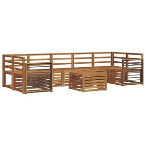vidaXL Utend&oslash;rs sofa-sett 8 stk. Naturlig Solid akasietre