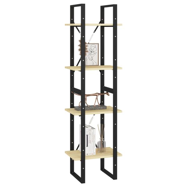 vidaXL Bokhylle 4 nivåer 40x30x140 cm heltre furu