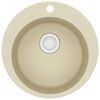vidaXL Kjøkkenvask enkel kum granitt rund beige