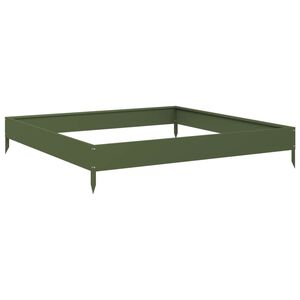 vidaXL H&oslash;ybed olivengr&oslash;nn 100x100x18,5 cm st&aring;l