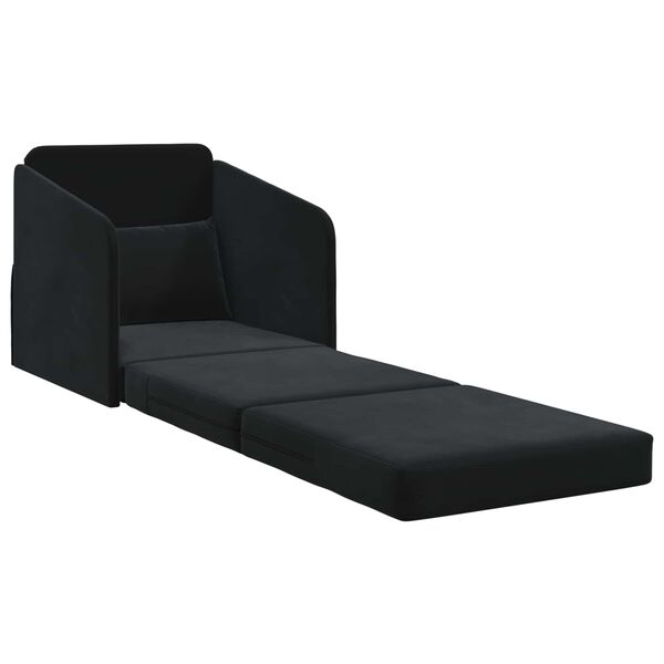 vidaXL Sammenleggbar Sofa seng Svart 65 x 80 x 83 cm Fl&oslash;yel