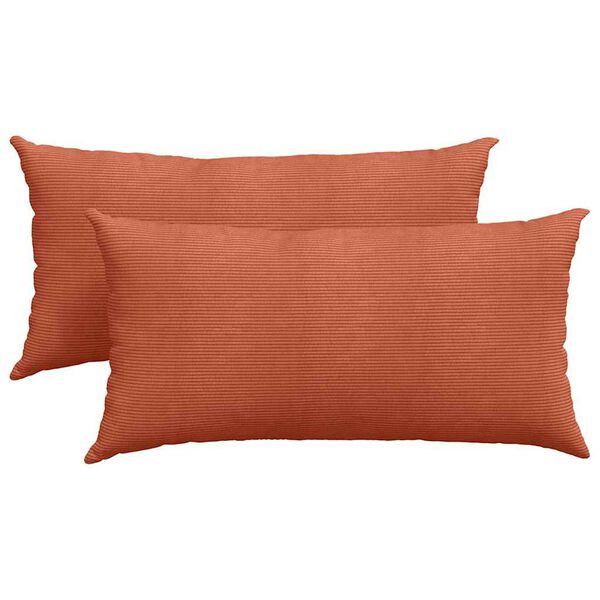 vidaXL Sofaputer 2 pcs Rød oransje 80 x 40 cm Corduroy stoff