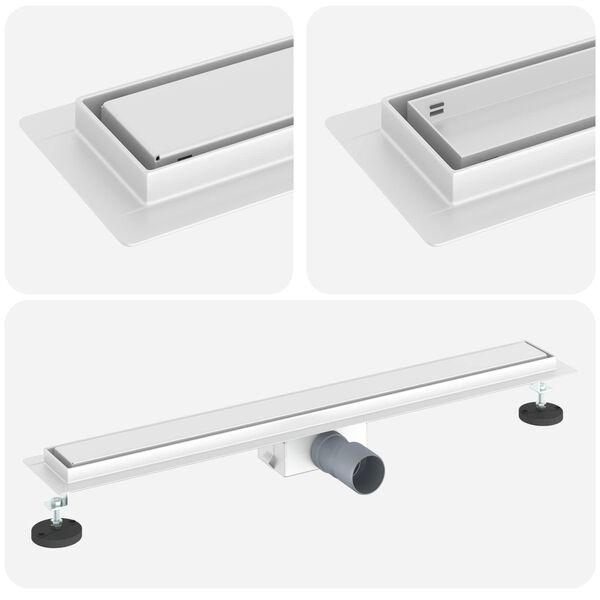 vidaXL 2 i 1 Dusjavl&oslash;p s&oslash;lv 70 cm Rustfritt St&aring;l 304