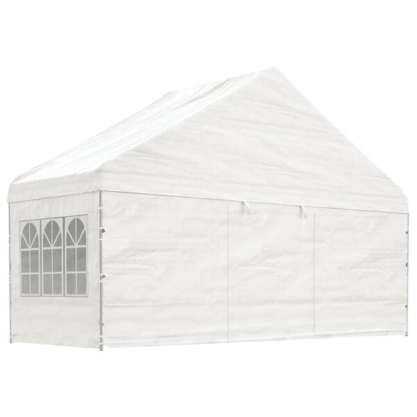 vidaXL Paviljong med tak hvit 20,07x5,88x3,75 m polyetylen